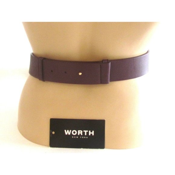 Worth New York Purple Leather Toggle Belt 42\